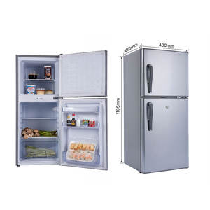 Réfrigérateur solaire DC/AC en acier inoxydable 118L <span class=keywords><strong>pas</strong></span> <span class=keywords><strong>cher</strong></span>, double porte, congélateur vertical, réfrigérateur inférieur avec poignée - Product Image 2