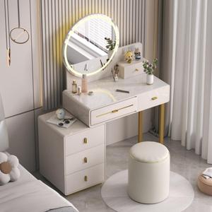 <span class=keywords><strong>Table</strong></span> de toilette de luxe avec audio Bluetooth intégré et ports USB, miroir LED à 3 couleurs à intensité variable, <span class=keywords><strong>table</strong></span> de maquillage avec tiroirs de rangement - Product Image 4