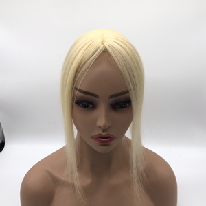 Extension per capelli umani 100% con topper in seta 4x8cm, colore 613 #   Topper Biondo con Clip e Frange 3D per Donne - Product Image 3