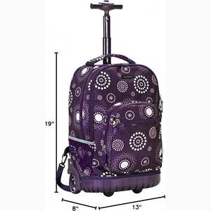 Free Sample Factory Large Capacity <b>Waterproof</b> Polyester Travel <b>Cover</b> Set Short-distance Wheeled Trolley <b>Bag</b> with Custom Logo - Product Image 3