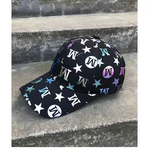 2024 New Custom Sequin Baseball Hat Street Cool Boy Dome Sports Hat Adjustable Green Triangle Sequin Mesh Ponytail Hat