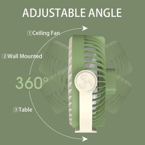 พัดลมตั้งโต๊ะอเนกประสงค์แบบชาร์จไฟได้รุ่นใหม่ปี 2024 พัดลมปรับอากาศแบบพกพา พัดลมแขวนเพดาน พัดลมติดผนัง พร้อมไฟกลางคืน - Product Image 4