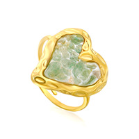 Bague en acier inoxydable hypoallergénique plaqué or 18 carats PVD, incrustation de pierres naturelles mélangées, style vintage, bijou délicat pour femme Q257
