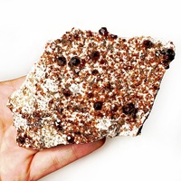 Minerai minéral naturel rare Paragenic Fanta Garnet Cluster Smoky Quartz Spécimen minéral pour la collecte