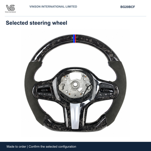 Volant en fibre de carbone pour BMW Série 3, configuration sélectionnée à centre ouvert BG20BCF - Product Image 1