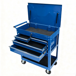 Cajonera de Herramientas Multifuncional de Acero, Carro de Herramientas de <span class=keywords><strong>Tres</strong></span> Niveles de Alta Resistencia, Almacenamiento de Piezas para Reparación de Automóviles y Taller - Product Image 1