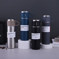 Bouteilles d'eau personnalisées, gobelets isothermes en acier inoxydable, ensemble de 3 tasses, coffret cadeau, chaud et froid