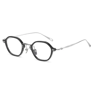 新款复古潮流钛带醋酸纤维光学镜架近视防蓝光电脑眼镜男女