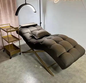 Muebles Modernos para Salón de Belleza, Cama de Spa Facial de Cuero Rosa, Base de Acero Inoxidable, Cama para Pestañas, Cama de Belleza Curva - Product Image 3