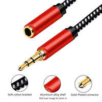 Mehrere Längen 0,5M-30M 3,5MM Koaxial-Verlängerungskabel mit Vergoldeten PVC-Steckern, Rotes Stereo-Audio-Aux-Kabel für Mobiltelefone und Kopfhörer