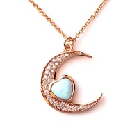 Flyskye — collier en argent Sterling 925 fait main, pendentif en forme de cœur, opale bleue, vente en gros