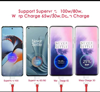 Chargeur d'origine 80w Adaptateur Type-A pour Oneplus Oppo Realme Super Vooc Charge rapide Câble USB One Plus 12 11 Nord CE 3 10