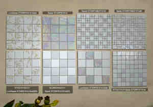 Carreaux de parquet en mosaïque moderne en émail avec motif graphique luminescent imprimé, design de lance, épaisseur de 6 mm, appartement, cuisine, salle de bain, sol de <span class=keywords><strong>piscine</strong></span> - Product Image 3