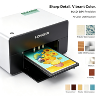 Imprimante UV double tête EPrint plus longue portée, nouvelle machine d'impression 3D texturelle entièrement automatique à 12 canaux d'encre pour textiles et carton