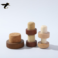 Tapones de corcho de madera para botellas de vinagre y aceite de oliva, tapas decorativas redondas para barra, con impresión personalizada de alta gama