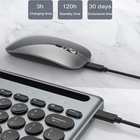 Clavier et souris sans fil rechargeables magic multimédia compact et fin avec support de téléphone