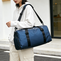 Sac de sport tendance grande capacité extensible en Oxford, durable, imperméable, léger, avec compartiment à chaussures, poche humide et porte-tapis