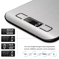 Balance de cuisine numérique en acier inoxydable, 1g, précise, avec écran LCD, pour la cuisson, à pesée électronique