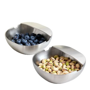 Stainless Steel Snack Bowl Set Oval Reusable Food <b>Storage</b> <b>Container</b> For Kitchen Countertop Use - Product Image 1