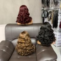 Perruque Bob de 18 pouces P4/30 Color Graceful : Cheveux humains Super Double Drawn Ocean Wave, ornée d'une fermeture en dentelle 5x5