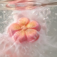 Bombe de bain pétillante en forme de fleur de pêche faite à la main, avec paillettes scintillantes, pour une relaxation spa, lot de 6 pièces, personnalisable OEM ODM 100g