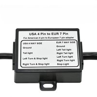 Nouveau convertisseur de feux de remorque PVC USA vers UE, prise à lame RV 7 pôles vers prise ronde européenne 13 broches