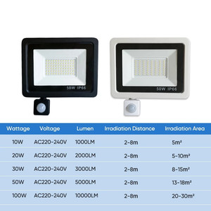 <span class=keywords><strong>PIR</strong></span> cảm biến chuyển động dẫn Đèn Pha 10W 20W 30W 50W 100W IP66 không thấm nước ngoài trời tường ánh sáng Lũ lụt ánh sáng Spotlight cho vườn đường phố - Product Image 4