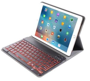 คีย์บอร์ดพร้อมเคสป้องกันสำหรับ iPad 9.7 นิ้ว 2018/2017/ iPad Pro 9.7 นิ้ว/ iPad Air1/<span class=keywords><strong>Air2</strong></span> 9.7 นิ้ว, ฝาครอบพร้อมคีย์บอร์ดแบบมีไฟแบ็คไลท์ BT - Product Image 5