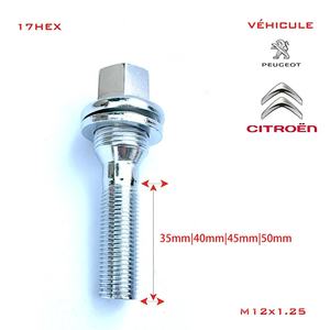 Nuevo 8 Uds 17mm pernos de <span class=keywords><strong>rueda</strong></span> tuercas pernos <span class=keywords><strong>tornillos</strong></span> 12X1.25 Compatible <span class=keywords><strong>Peugeot</strong></span> 206 207 208 308 407 508 1007 Citroen C2 C3 C4 piezas de <span class=keywords><strong>rueda</strong></span> - Product Image 2