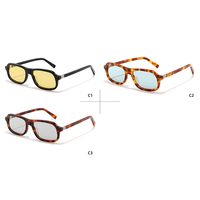 Lunettes de soleil unisexes Havana Tortoise Acetate Frame Full Rim UV400, monture carrée rétro, verres gris clair, style vintage léger, style plage