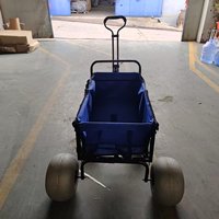 Chariot pliable avec cadre en acier à quatre roues de 12 pouces, chariot de plage pliable pour outils, personnalisable OEM