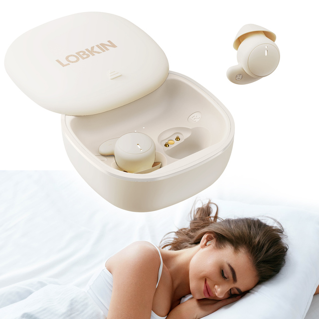 LOBKIN Wireless TWS Sleep Earphones Active Noise Cancelling In-Ear Mini Buds for 5.4 LED Waterproof for Sleep Work Designed for
