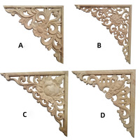 Décorations en bois massif sculpté équilatéral de style européen antique pour ouvertures de portes, plafonds et plateaux de lampes