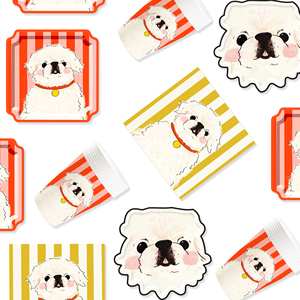 Juego de Vajilla para Fiesta de Perros DAMAI, Vajilla para Cumpleaños Infantiles, Incluye Platos de Papel, Servilletas, Manteles y Vasos para 8 Personas - Product Image 2