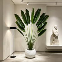 Vente en gros de palmiers bananiers artificiels de 250 cm de hauteur, faux palmiers tropicaux pour la décoration moderne de la maison, du bureau et de la salle d'exposition