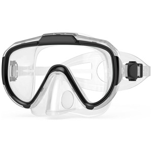 Máscara de Buceo para Adultos, Vidrio Templado, Silicona Líquida Antivaho, Gafas de Snorkel de Cara Completa, Ventana Única, Azul, Negro, Azul Cielo - Product Image 4