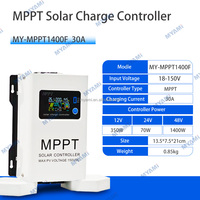 Contrôleur de charge solaire MPPT MYAMi en promotion, 30A 60A 100A, entrée PV max. 150V, réglable 12V 24V 48V pour batteries Gel/Plomb/Lithium