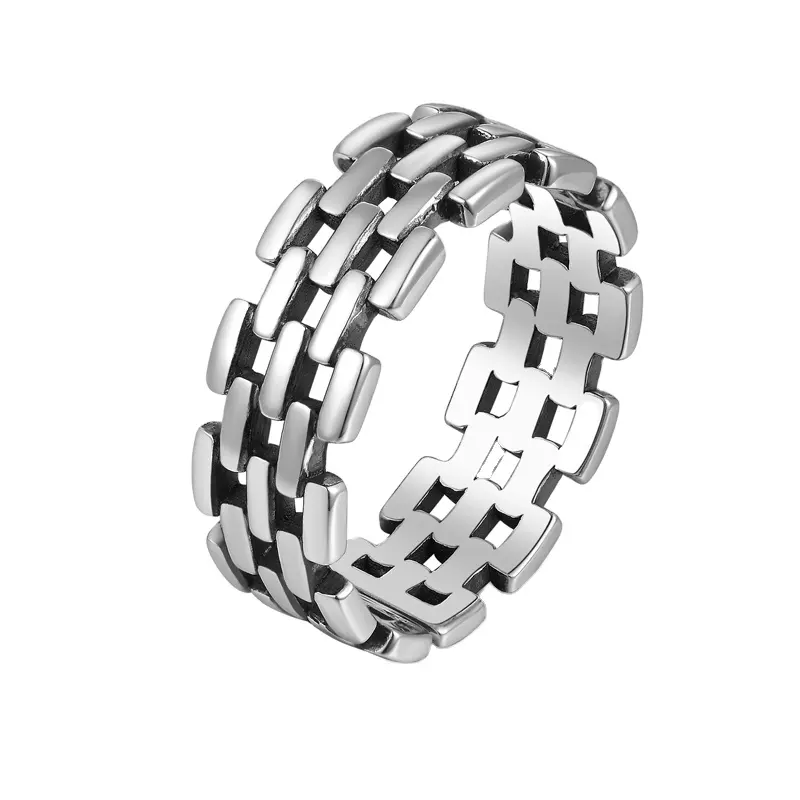 Хит продаж, популярное классное окисленное серебряное черное кольцо для мужчин, кольца из стерлингового серебра, 925