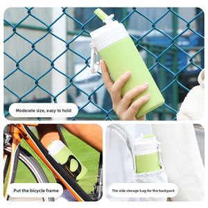 แก้วพับได้ซิลิโคนพกพาสำหรับกิจกรรมกลางแจ้ง พร้อมโลโก้สั่งทำ ขวดน้ำคุณภาพสูงสำหรับนักเรียน ของขวัญสุดสร้างสรรค์ ดีไซน์ใหม่ ดื่มได้โดยตรง - Product Image 4