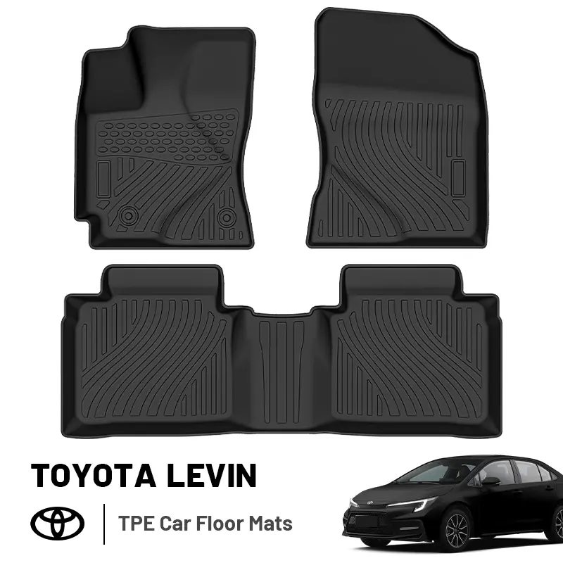 Tappetini per auto all'ingrosso morbidezza e durata impermeabile pavimento 3d TPE moquette tappetino 3 pezzi per TOYOTA LEVIN