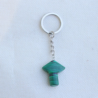Porte-clés Champignon en Cristal de Chine Style Pastoral Naturel, Aventurine Verte, Cristal Rose, Pierre Semi-Précieuse, Petit Pendentif de Sac