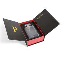 Boîte d'emballage cosmétique en papier rigide noir de luxe, impression de logo personnalisée, boîte de style livre, boîte en carton, boîte cadeau pour flacon d'huile essentielle ou de parfum