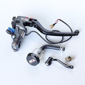 ชุดคันเบรกไฮดรอลิก Mokila สีแดง อลูมิเนียม พร้อมกระบอกสูบแม่ปั๊มบน สำหรับมอเตอร์ไซค์  สำหรับการดัดแปลงและอัปเกรด - Product Image 4