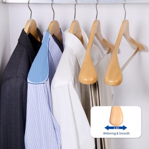 Perchas Resistentes de Hombro Ancho con Soporte Antideslizante para Pantalones, Perchas para Trajes con Barra Antideslizante para Pantalones 360 °   Gancho Giratorio - Product Image 2