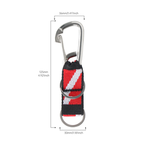 Mosquetón de Buceo de Acero Inoxidable con Cinta de Nylon, Doble Anillo en D, Clip Portátil para Equipo de Exterior - Product Image 3