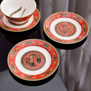 Red Philena Waal Manpinabig Brownit Gicheongsamstern European Luxurdollning Room Bone China Party con caja de regalo negra de lujo - Product Image 4