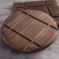 Sous-verres en bois massif noir de style japonais, mini-tasses, tapis, plateaux à thé, isolation thermique, réutilisables, logo personnalisé, sous-verres pour boissons