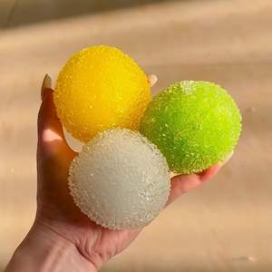CHENXI Kawaii Juguete Antiestrés de Goma con Forma de Caramelo de Goma de 3 Colores, Bola de Azúcar, Juguete Divertido de Rebote Lento Clásico - Product Image 2