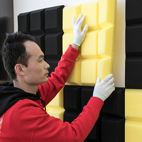 Mousse acoustique ignifuge haute densité en forme de grille Yuan Yuan C9-02, NRC 80%, couleur personnalisée, vente directe fabricant