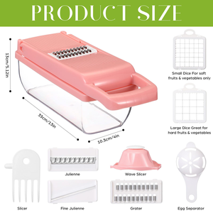 Pink Kitchen 15 in 1 Pro Food Greater Spiralizer Vegetable Slicer <b>Potato</b> Onion <b>Chopper</b> Dicer Cutter With Container - Product Image 2